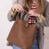 MIGLE Leather Handbag - Cappuccino