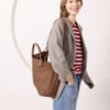 MIGLE Leather Handbag - Cappuccino