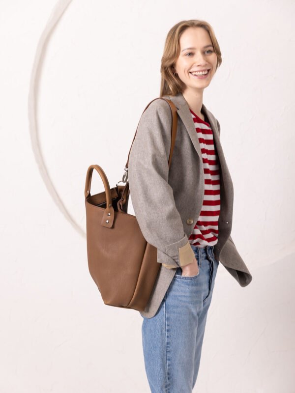 MIGLE Leather Handbag - Cappuccino