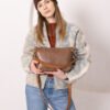 TOMMY Leather Bag with Two Handles - Cappuccino