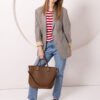 MIGLE Leather Handbag - Cappuccino