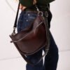 STELLA Leather Handbag - Brown & Cognac