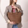 MIGLE Leather Handbag - Cappuccino