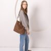MIGLE Leather Handbag - Cappuccino