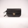 Natural Leather Saddle Bag Mini - Black