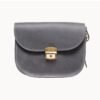 Natural Leather Saddle Bag Medium – Grey